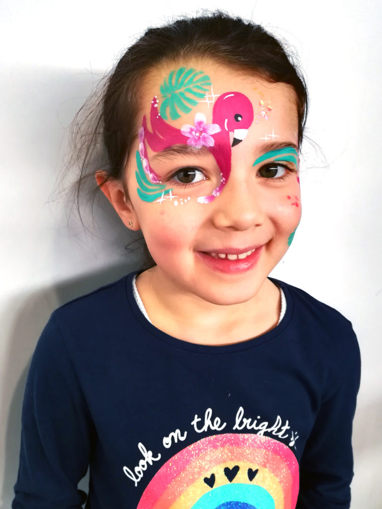 Maquillage enfant flamand rose facepainting